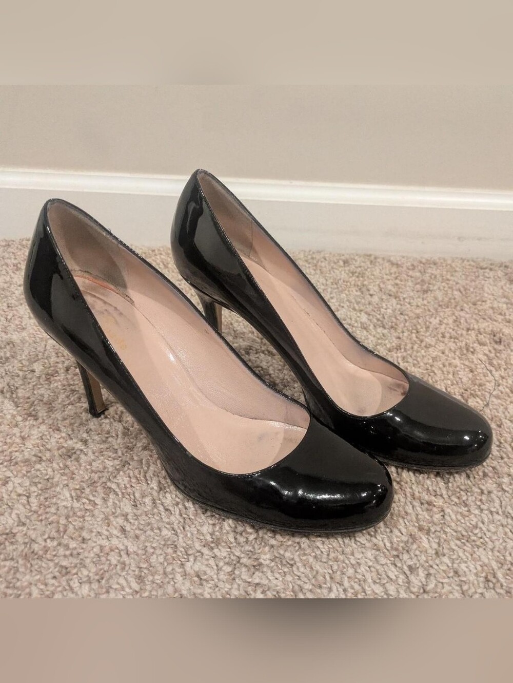 kate spade Black Patent Leather Round-Toe Heels